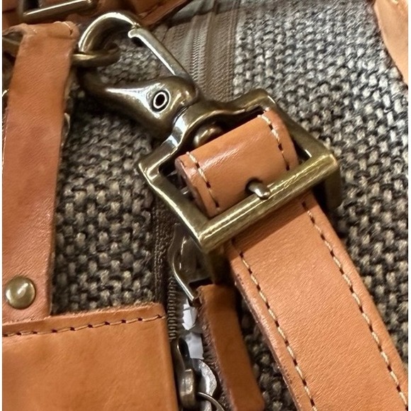 Hartmann Tweed Leather Briefcase Messenger Laptop Travel Carry On Bag - Picture 11 of 16